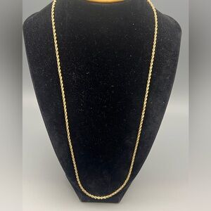 18k gold filled Elegant Gold Rope Chain Necklace